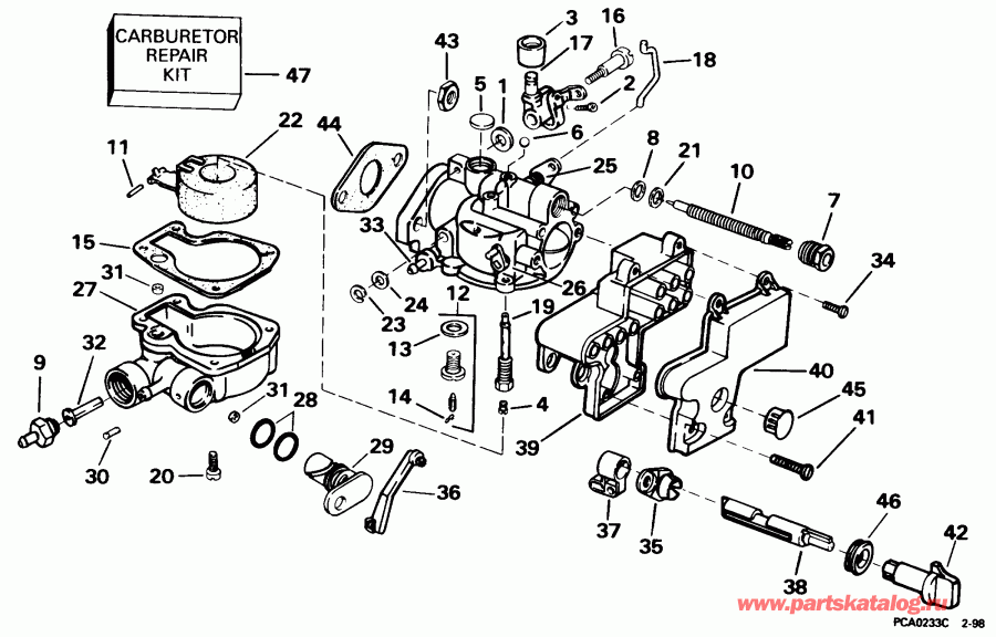 ��������� EVINRUDE E4BRLECRJ 1998  - rburetor / rburetor