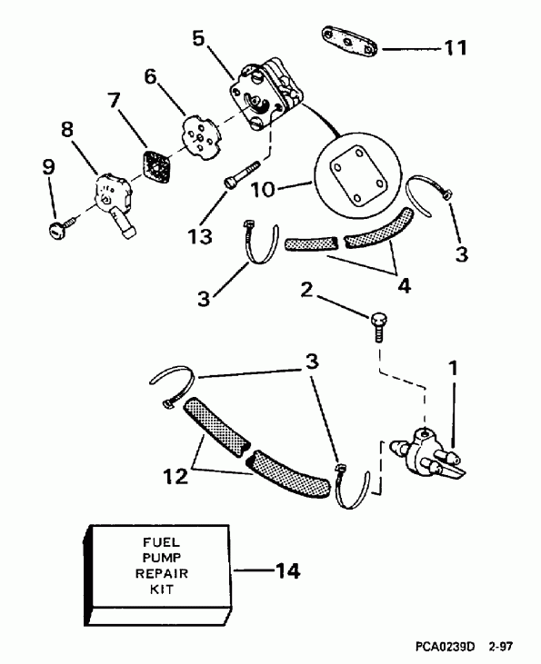 ��������� ����� Evinrude E4BRLECRJ 1998  - el Pump