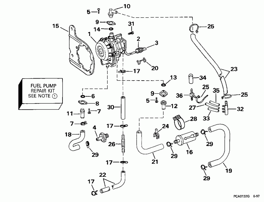 ����� EVINRUDE E50DTLECA 1998  - el Pump / el �����