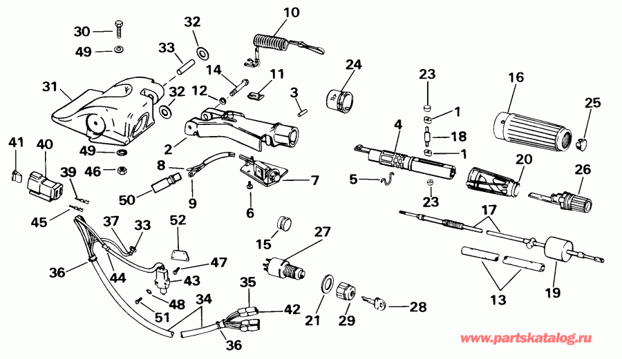 �������� ����� EVINRUDE E50ESLECC 1998  - linder & ������ ��������� - linder & Crankcase