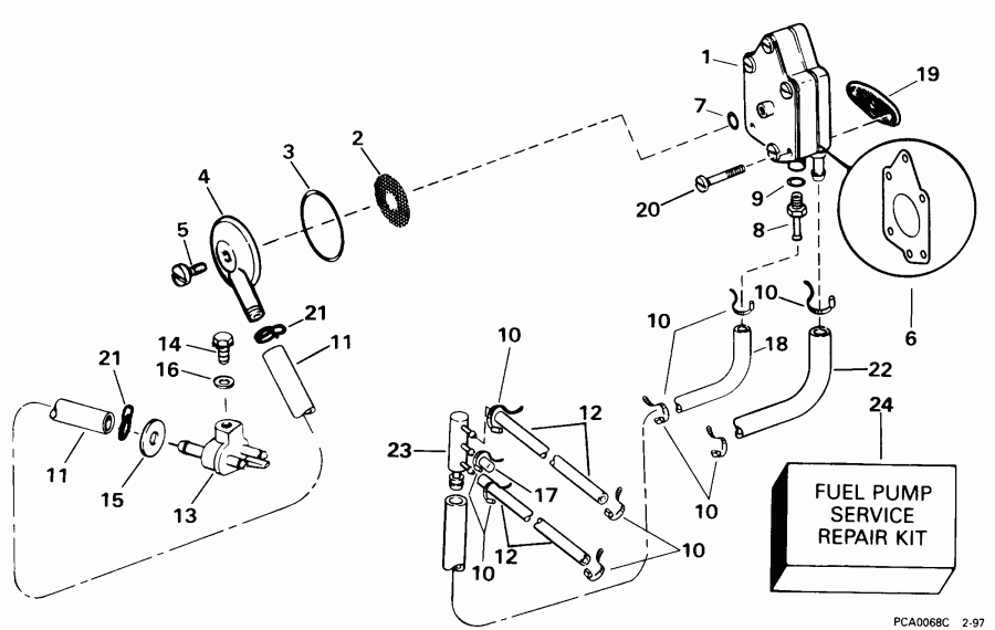 ��������� Evinrude E50TSLECC 1998  - el ����� & ������ - el Pump & Filter