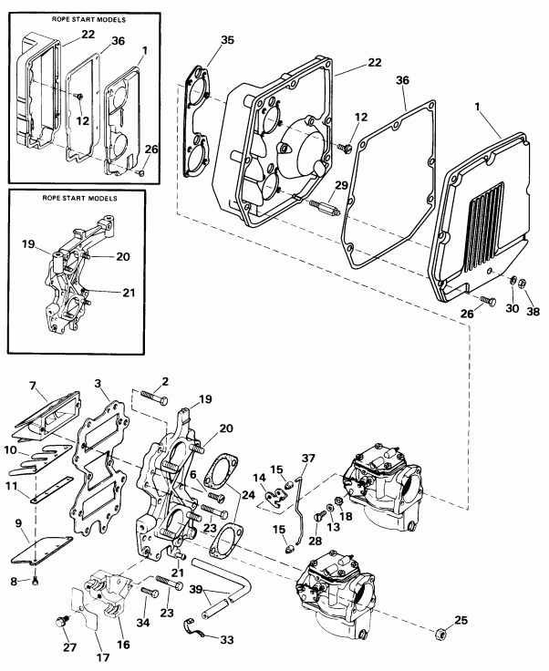 ��������� �������� ����� EVINRUDE E50TSLECC 1998  - take Manifold / take ���������