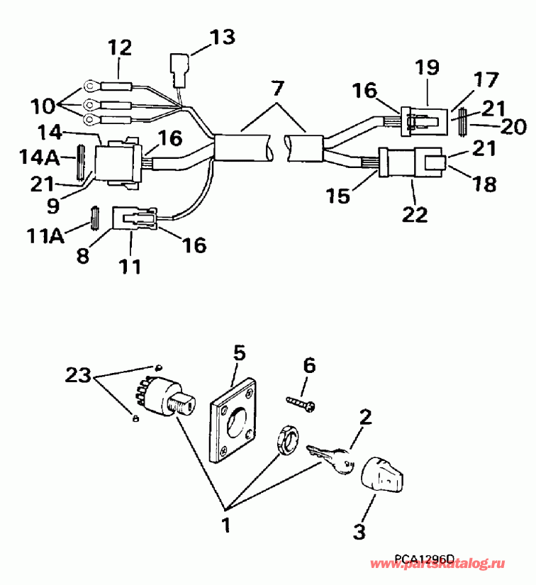 ��������� Evinrude E50TTLECA 1998  - nition Switch & Cable - nition ������������� & ������