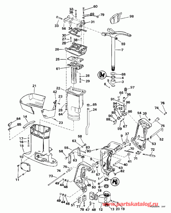 ��������� ��������� Evinrude E50TTLECA 1998  - dsection