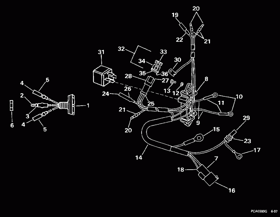 ��������� ����� EVINRUDE E50TTLECA 1998  - wer Trim/tilt Electrical / wer Trim / tilt ���������