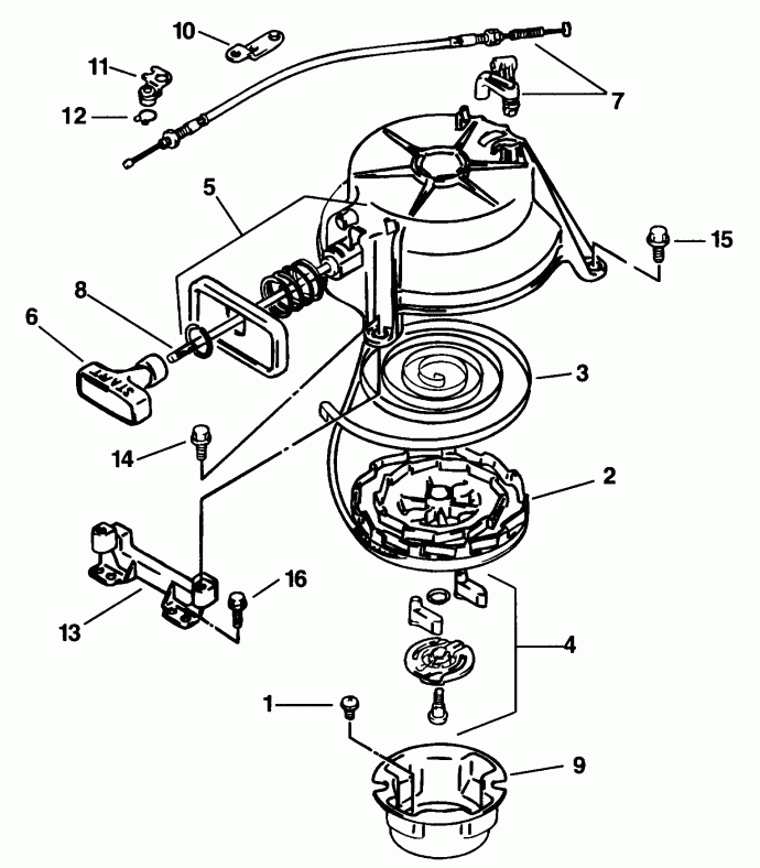 ��������� ����� EVINRUDE E5RLECS 1998  - wind ������� / wind Starter