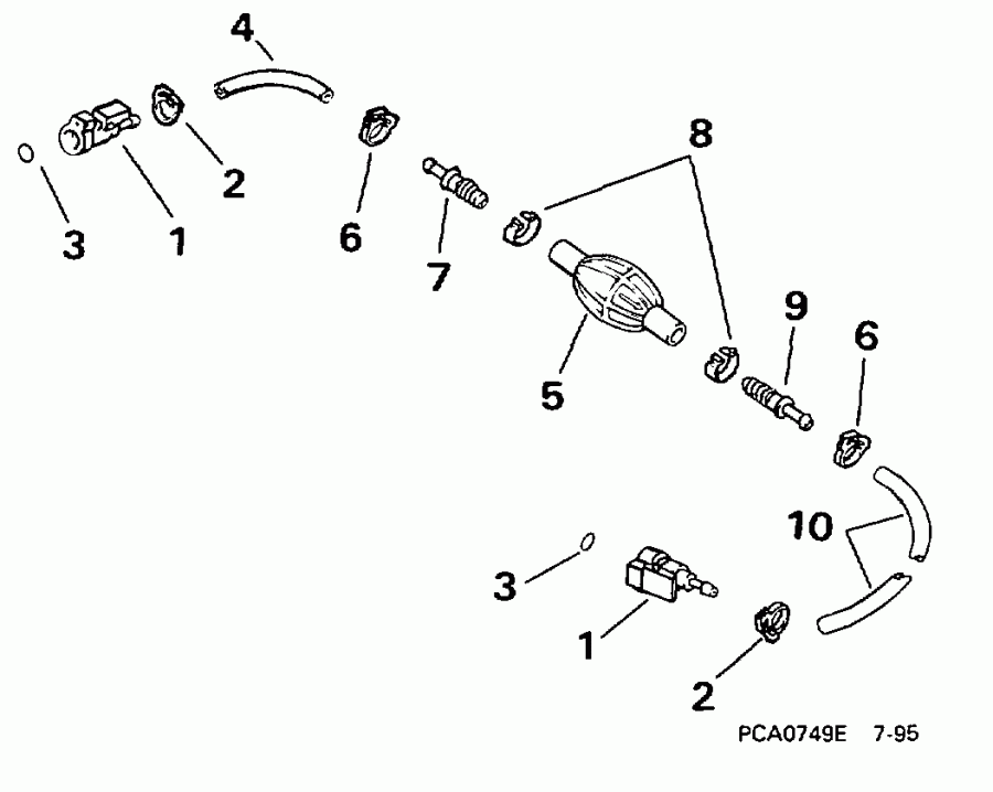 ��������� ����� EVINRUDE E60TLECM 1998  - 5 / 16 ���� I.d.