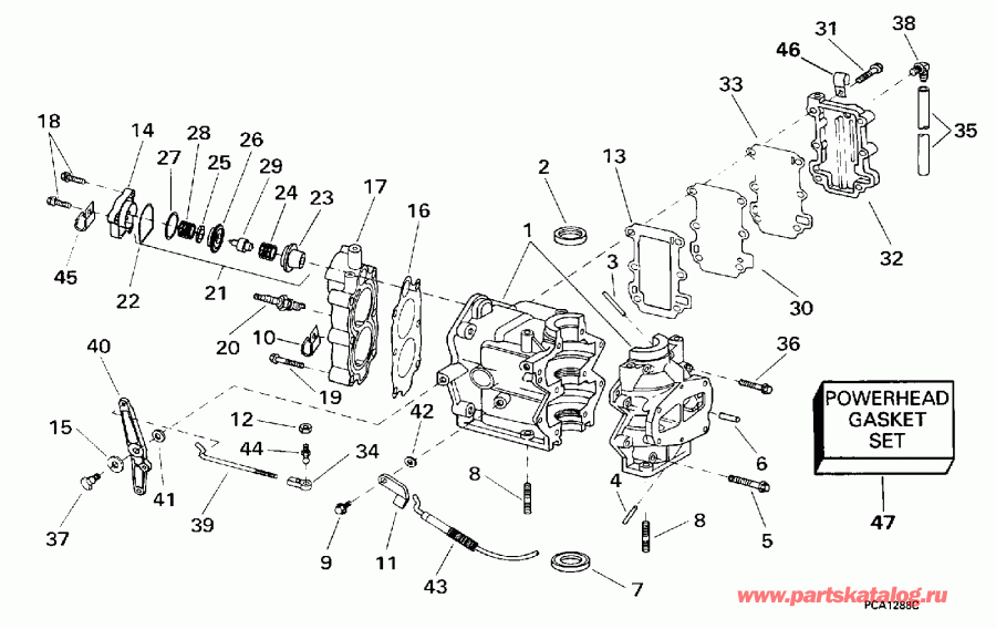 ��������� �������� ����� EVINRUDE E6RECR 1998  - linder & Crankcase