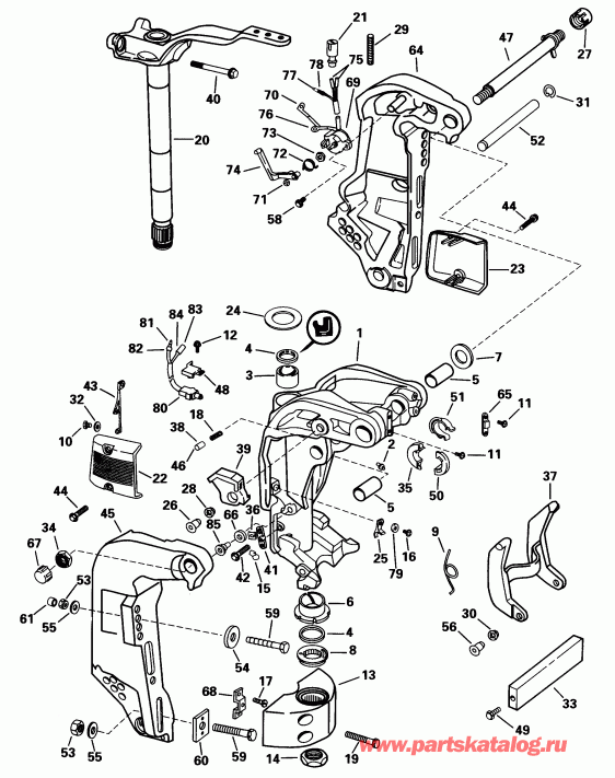 ��������� ����� Evinrude E90ELECM 1998  - dsection / dsection