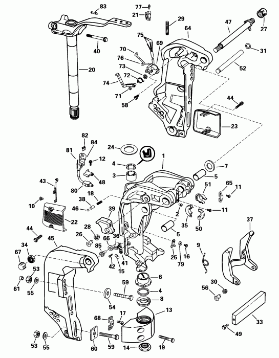 �������� ��������� ����� Evinrude E90FSLECS 1998  - dsection