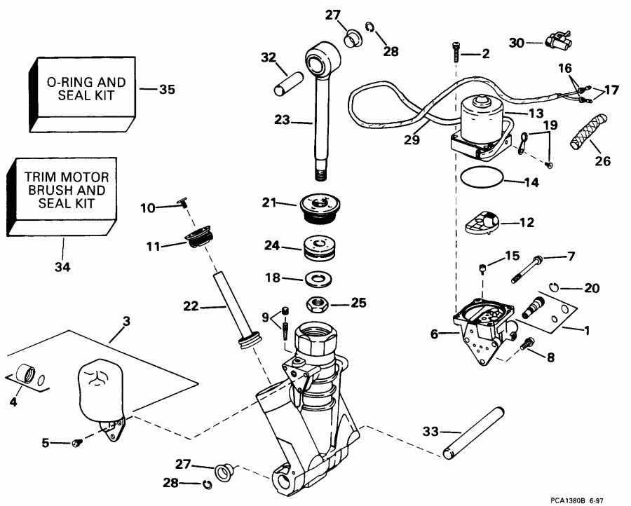 �������� ����� EVINRUDE E90FTLECS 1998  - wer Trim / tilt Hydraulic Assembly