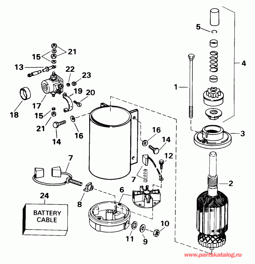 ��������� �������� ����� Evinrude E90TSLECM 1998  - ectric Starter & Solenoid - ectric ������� & Solenoid