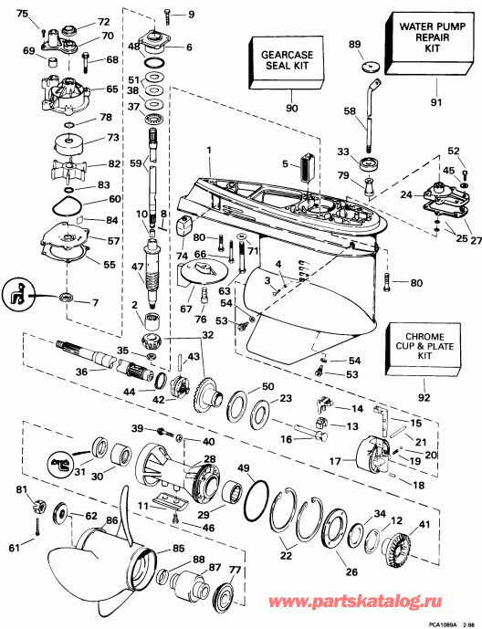 ��������� ����� EVINRUDE E90TSLECM 1998  - arcase / arcase