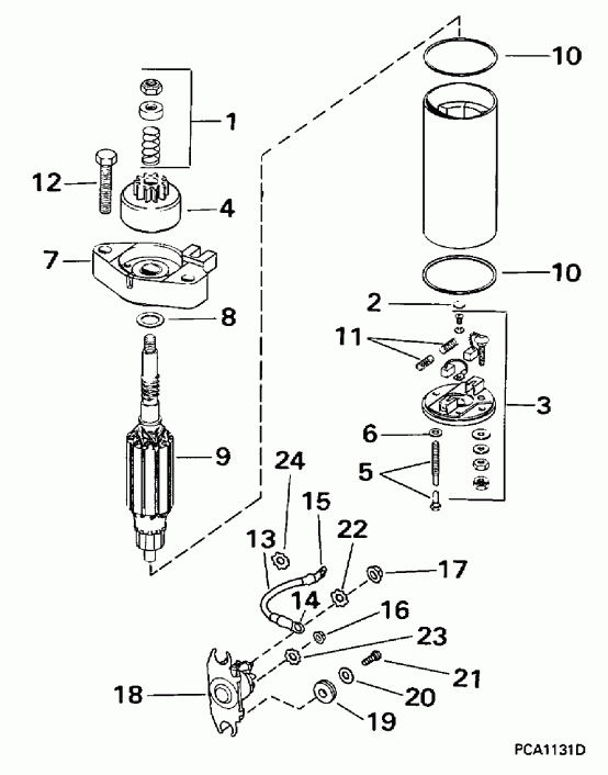 �������� ����� EVINRUDE HE10FELECA 1998  - arter Motor & Solenoid / arter Motor & Solenoid