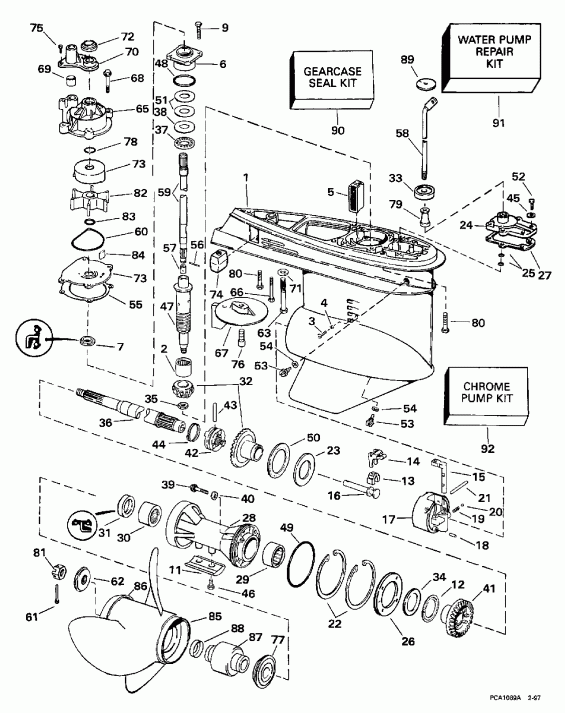 ��������� �������� ����� Evinrude HE115SLECM 1998  - dsection / dsection