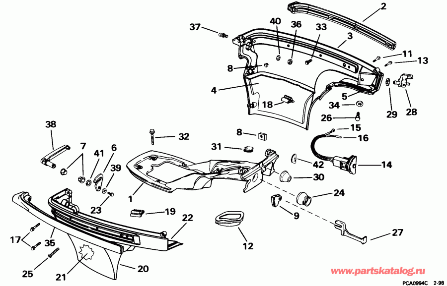 ��������� Evinrude HE15KCO 1998  - wer Engine Cover - wer ������ ��������� (�����)