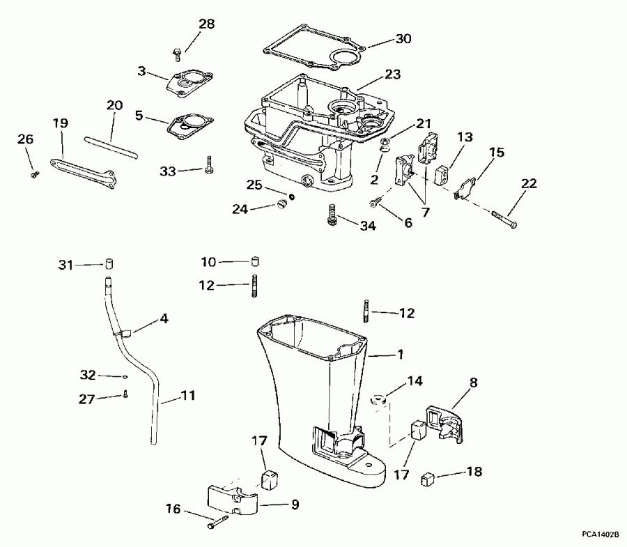  Evinrude HE6FRECA 1998  - haust Housing / haust ������