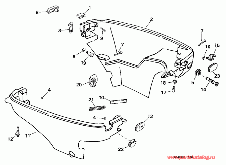 ��������� ��������� EVINRUDE HE6FRLECA 1998  - wer ������ ��������� (�����) / wer Engine Cover