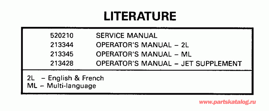  EVINRUDE L150GLECA 1998  - terature / terature