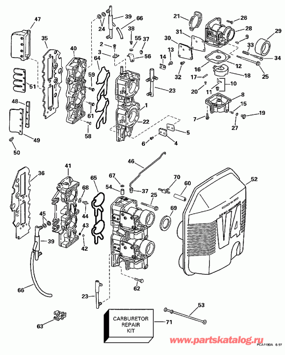 ��������� �������� ����� ������� L90GLECS 1998  - rburetor & �������� ��������� / rburetor & Intake Manifold