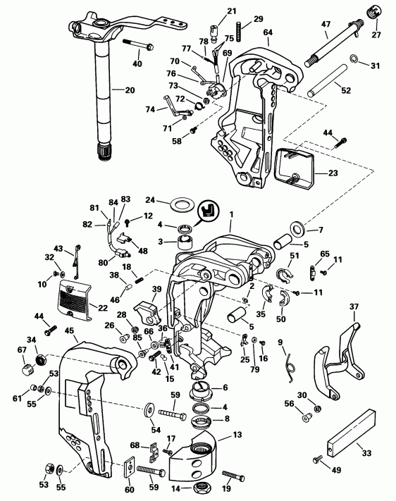 �������� ��������� ����� EVINRUDE L90GLECS 1998  - dsection - dsection