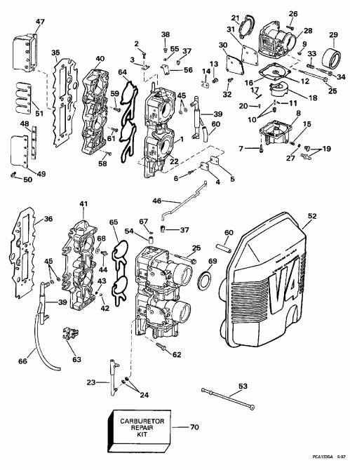 ����� ������� SE105RWLH 1998  - rburetor & �������� ��������� / rburetor & Intake Manifold