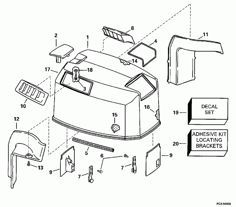 ��������� �������� ����� Evinrude SE105RWYH 1998  - gine Cover / gine ������