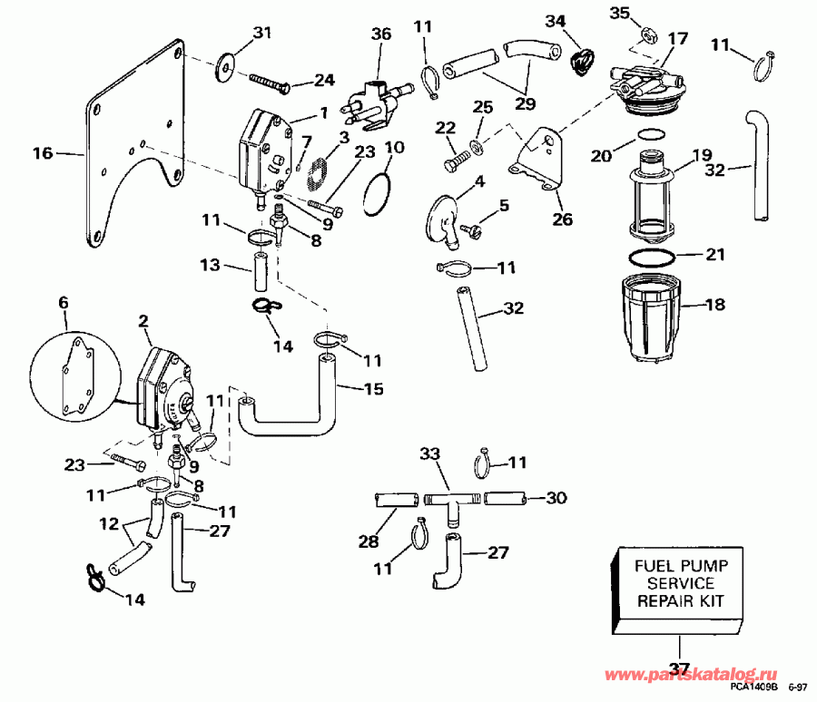  EVINRUDE SE105RWYH 1998  - el ����� & ������ / el Pump & Filter