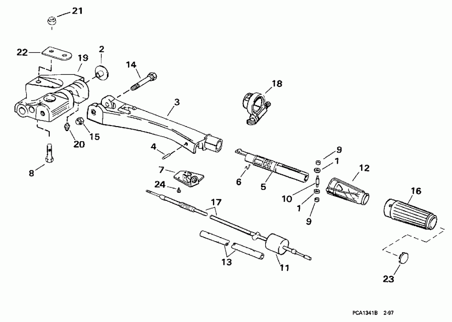   EVINRUDE SE105RWYH 1998  - ee Handle / eering Handle