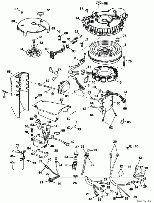 ��������� ��������� Evinrude SE105WELV 1998  - 105we Models -  105we Models