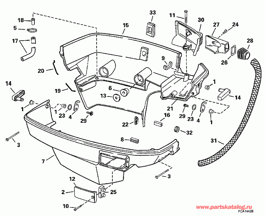 ����� EVINRUDE SE105WELV 1998  - wer ������ ��������� (�����) - wer Engine Cover