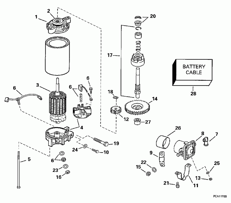 �������� ��������� ����� Evinrude SE105WEXV 1998  - ectric Starter & Solenoid