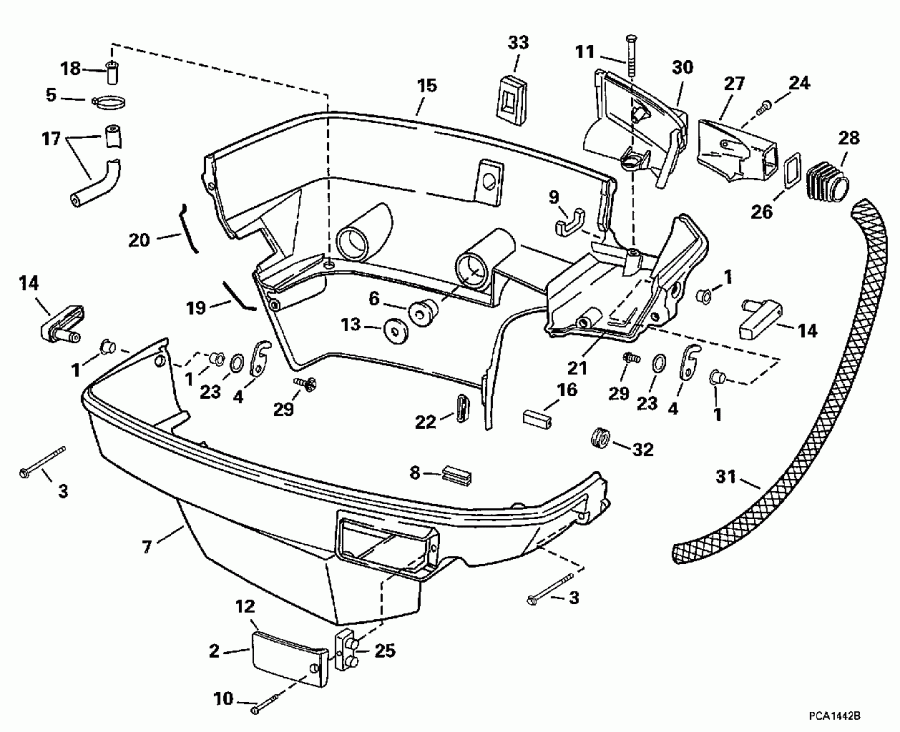 ����� Evinrude SE105WEXV 1998  - wer ������ ��������� (�����) / wer Engine Cover