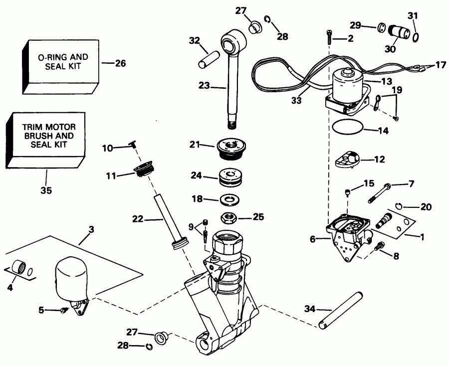 ����� EVINRUDE SE105WRPLV 1998  - wer Trim / tilt Hydraulic Assembly / wer Trim/tilt Hydraulic Assembly