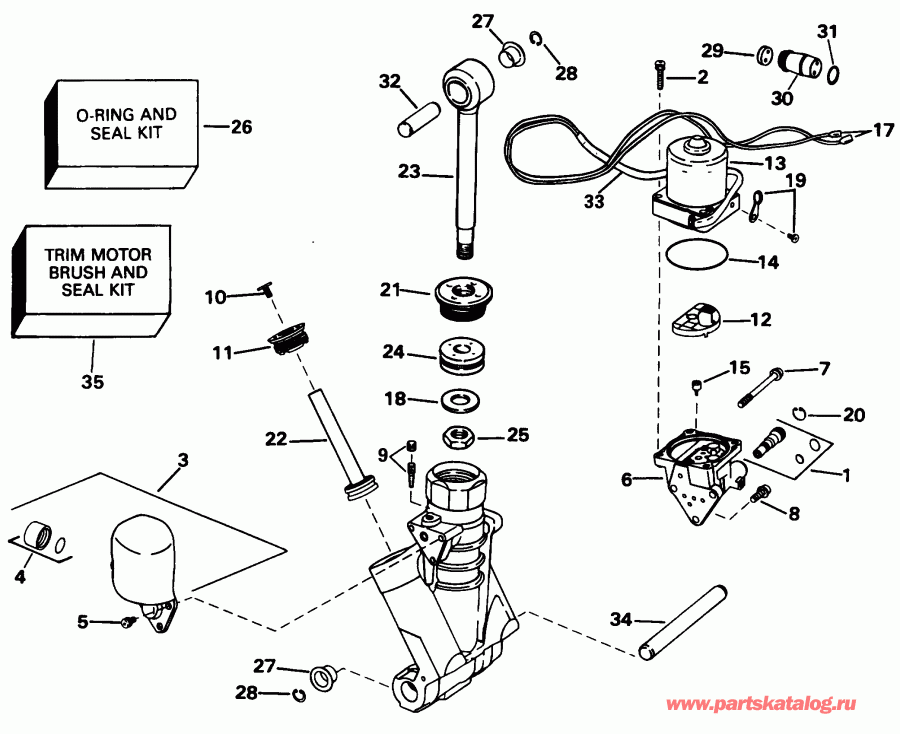 ��������� ��������� ������� SE105WRPXV 1998  - wer Trim / tilt Hydraulic Assembly - wer Trim/tilt Hydraulic Assembly