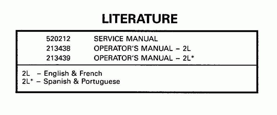 ��������� ��������� EVINRUDE SE125WTPLN 1998  - terature
