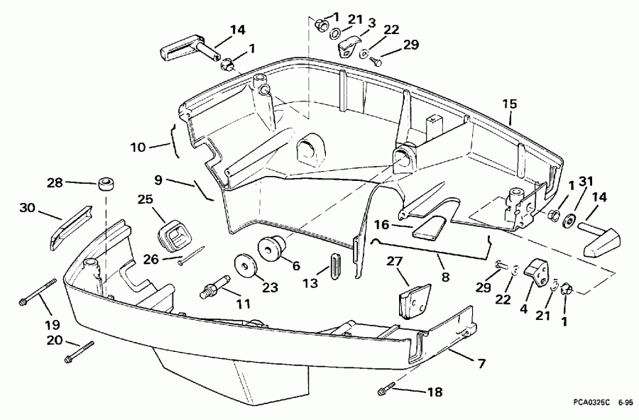  Evinrude SE125WTPLN 1998  - wer   () / wer Engine Cover