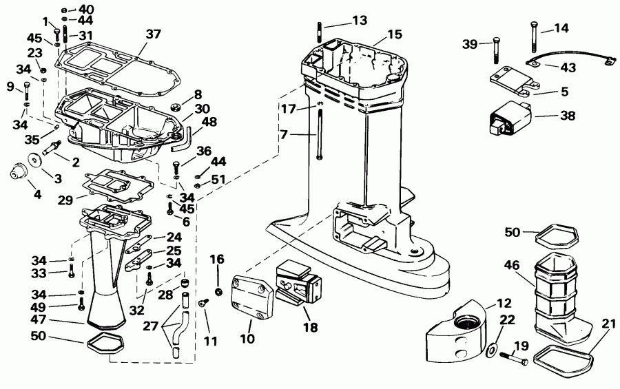 Evinrude SE125WTPXN 1998  - haust  / haust Housing