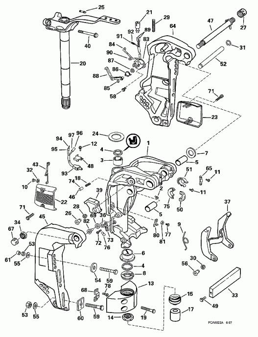 ��������� ��������� Evinrude SE150WTPLY 1998  - dsection / dsection