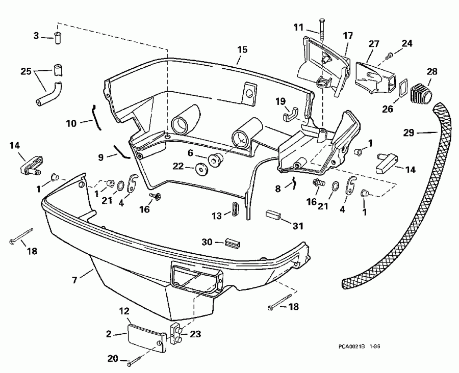 ��������� Evinrude SE150WTPXY 1998  - wer Engine Cover