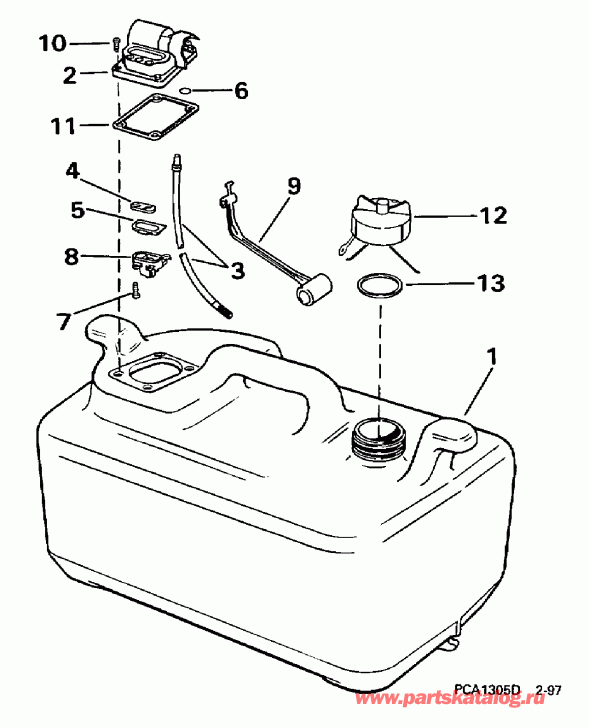 �������� ��������� ����� EVINRUDE SE15BAECA 1998  -  6 Gallon / 6 ������