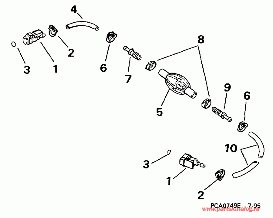 �������� ����� Evinrude SE15RPC 1998  - 5 / 16 ���� I.d. /  5/16 In. I.d.