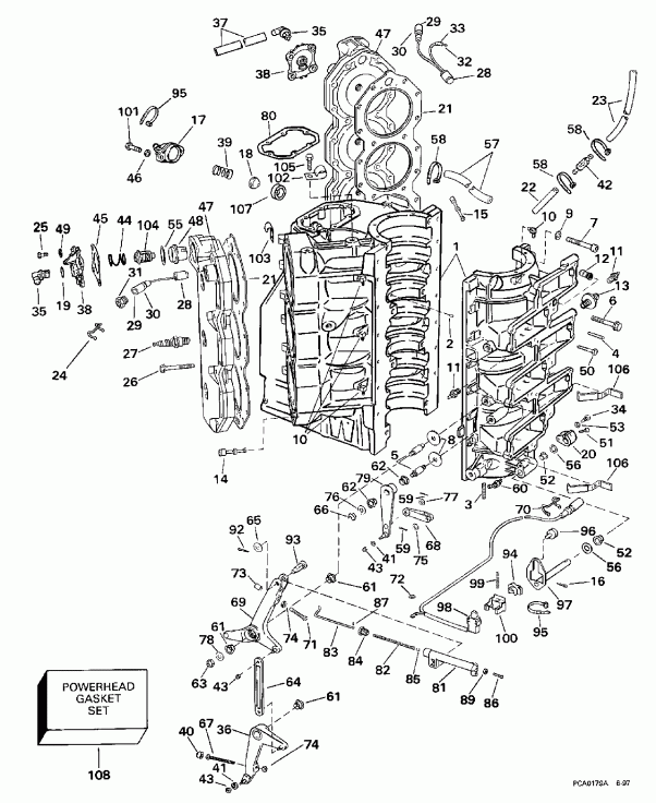 �������� ��������� ����� ������� SE200WTPLG 1998  - linder & Crankcase / linder & ������ ���������