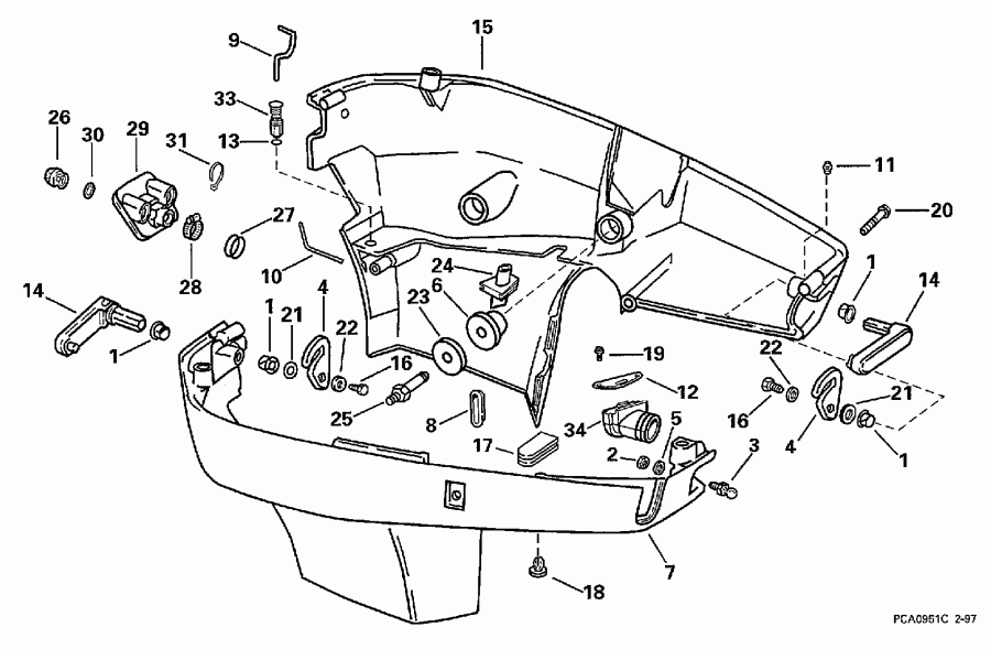 ��������� �������� ����� Evinrude SE200WTPXG 1998  - wer Engine Cover
