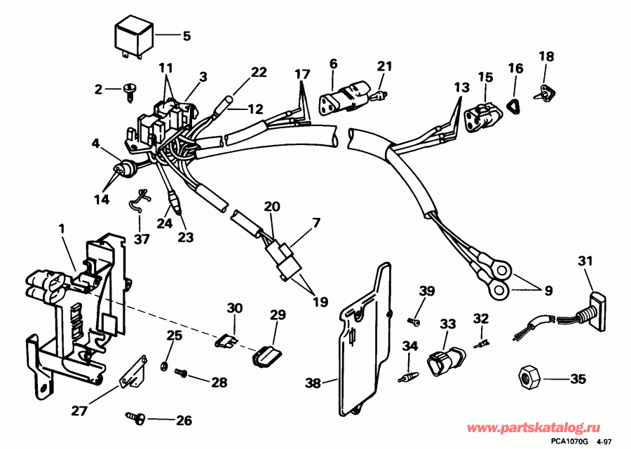 ����� EVINRUDE SE200WTPXG 1998  - wer Trim / tilt ��������� / wer Trim/tilt Electrical