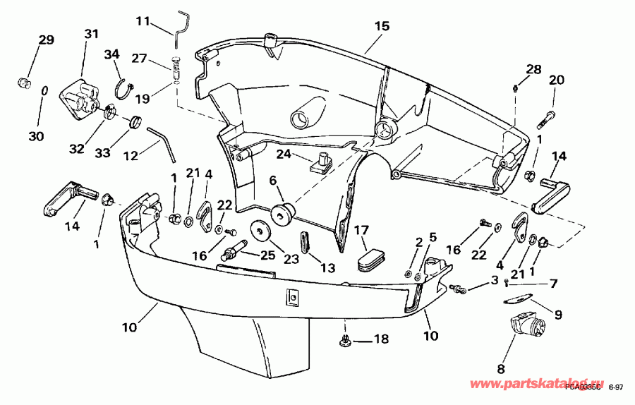 ��������� EVINRUDE SE225NZECC 1998  - wer ������ ��������� (�����) - wer Engine Cover