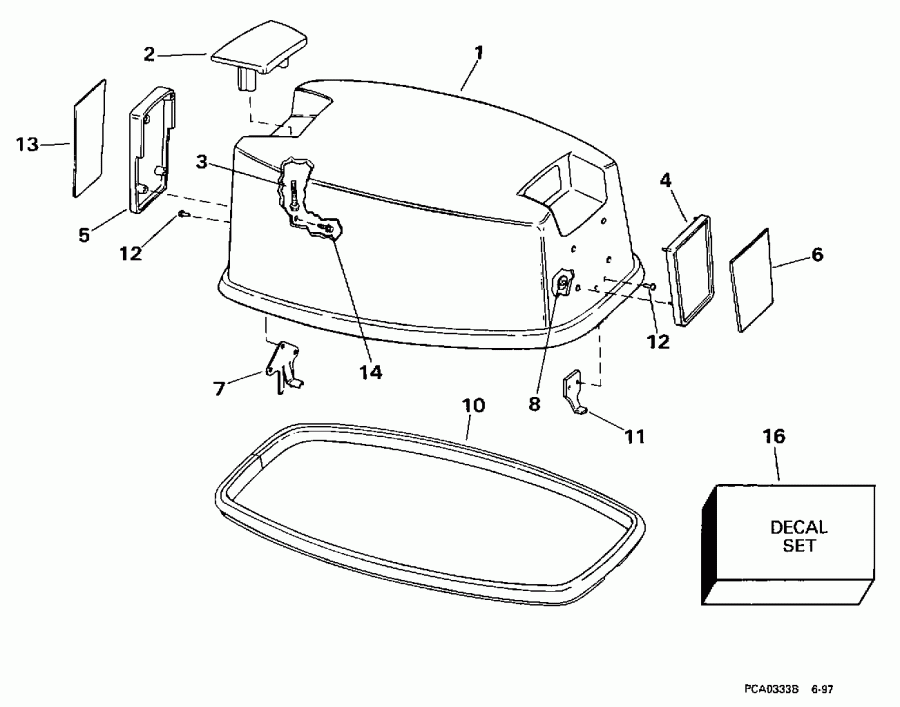 ��������� ��������� Evinrude SE25RPLP 1998  - gine ������ - gine Cover