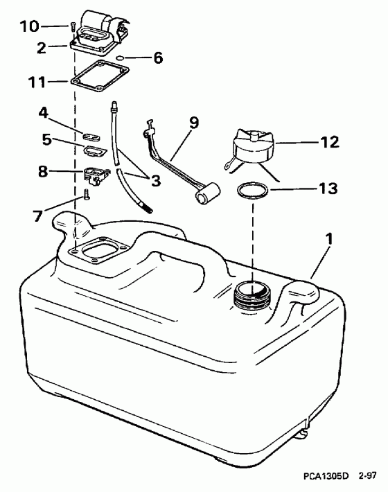 �������� ����� Evinrude SE25RPLP 1998  - 6 ������ -  6 Gallon