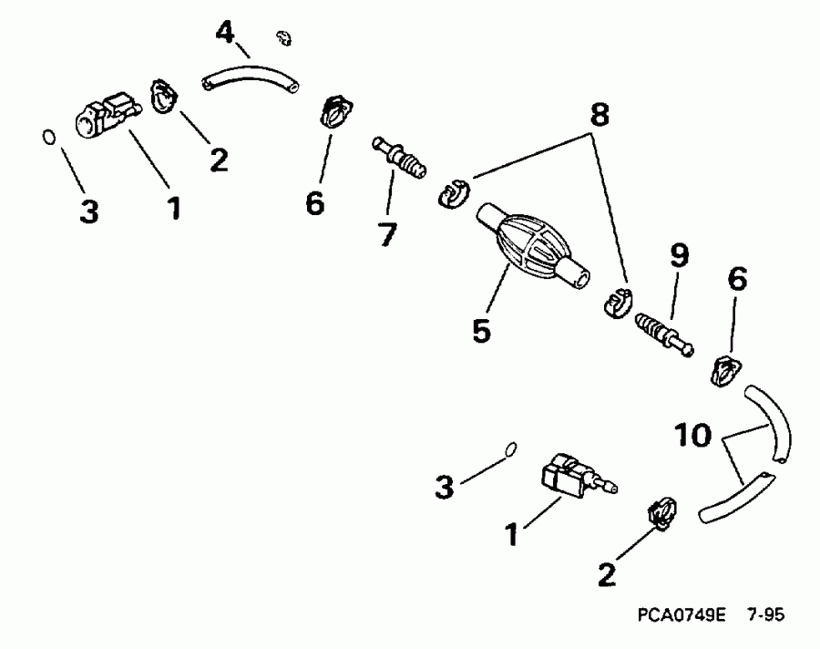 ��������� Evinrude SE25RPP 1998  -  5/16 In. I.d. - 5 / 16 ���� I.d.