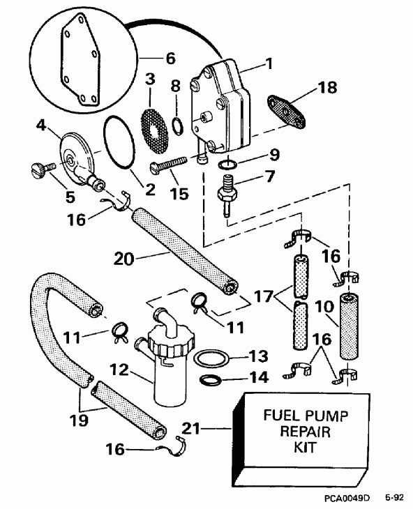 ��������� ��������� EVINRUDE SE25RPP 1998  - el Pump / el �����